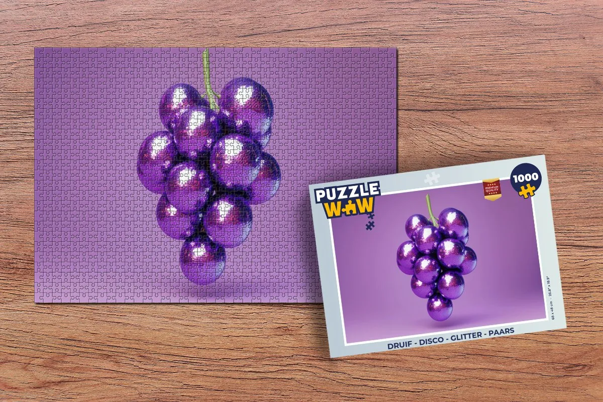 PuzzleWow Disco Druif Legpuzzel 1000 Stuks - Paars