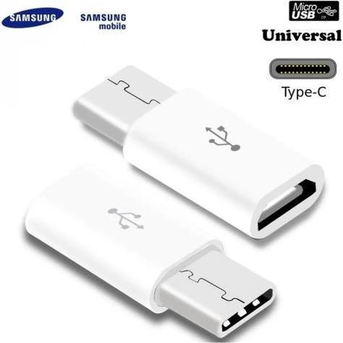 Samsung - USB-C naar micro USB adapter - Wit