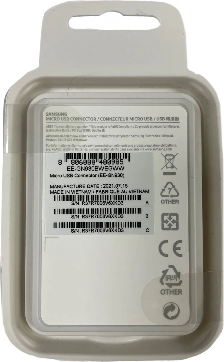 Samsung EE-GN930 USB-C naar Micro USB Adapter - Wit - afbeelding 6 van 6