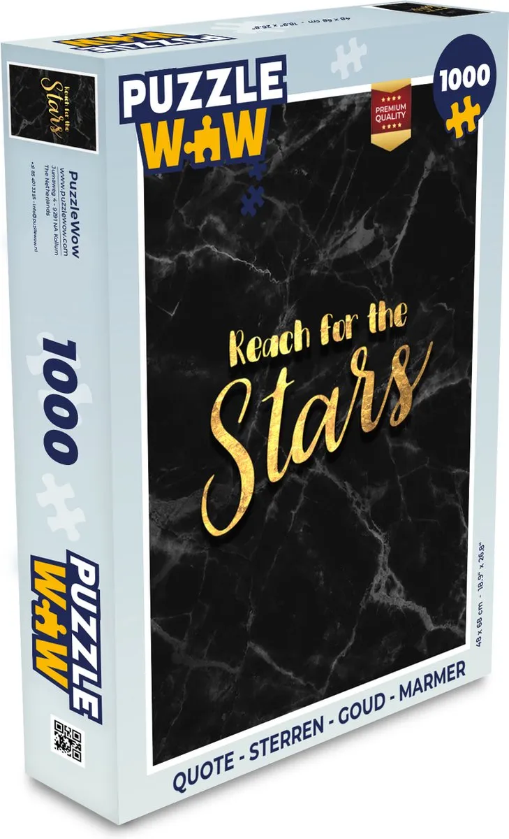 PuzzleWow Quote Sterren Goud Marmer Legpuzzel 1000 Stuks