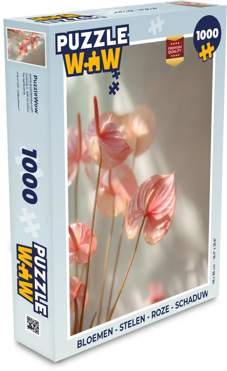 PuzzleWow Bloemen Stelen Legpuzzel 1000 Stuks - Roze