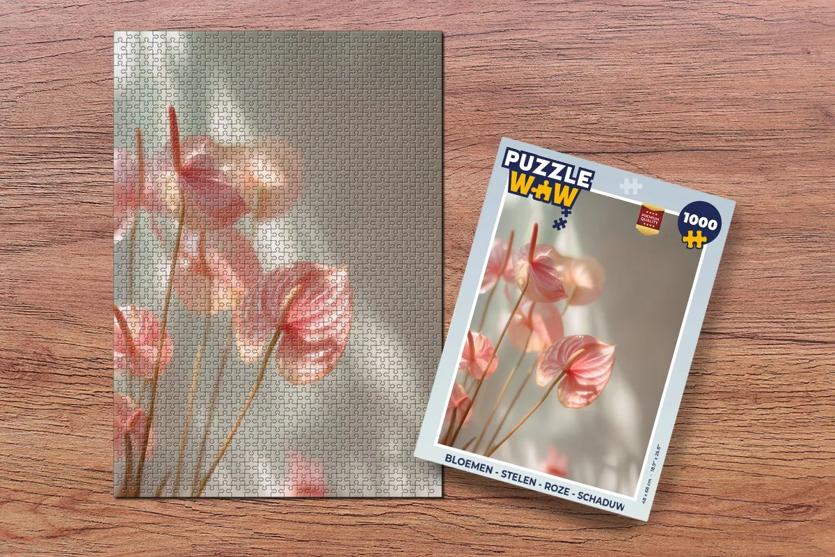 PuzzleWow Bloemen Stelen Legpuzzel 1000 Stuks - Roze