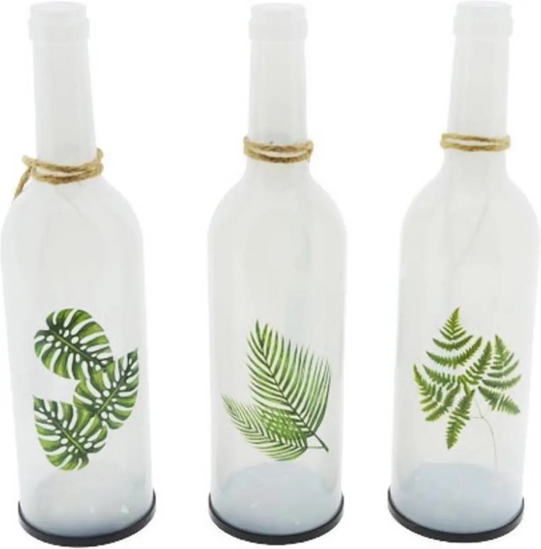Decoratieve fles met LED verlichting set van 3 van Countryfield
