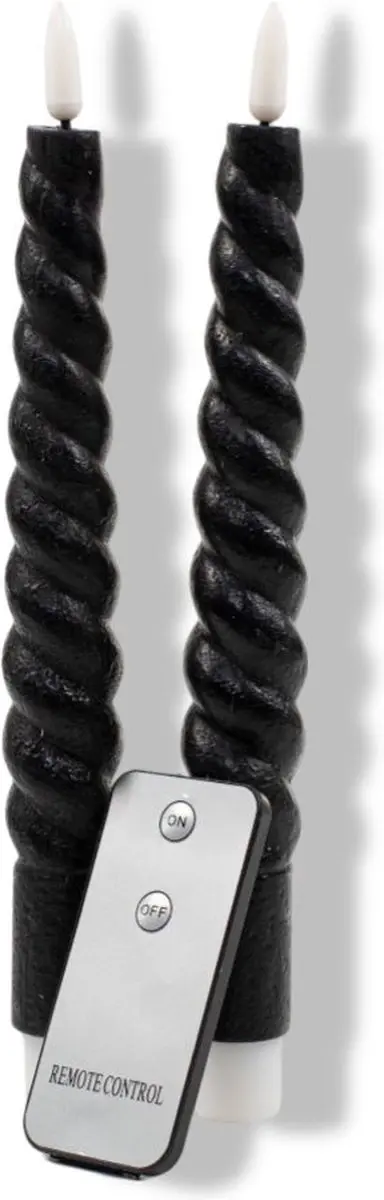Anna's Collection LED Dinerkaars Swirl - Zwart - 2 Stuks - afbeelding 4 van 5