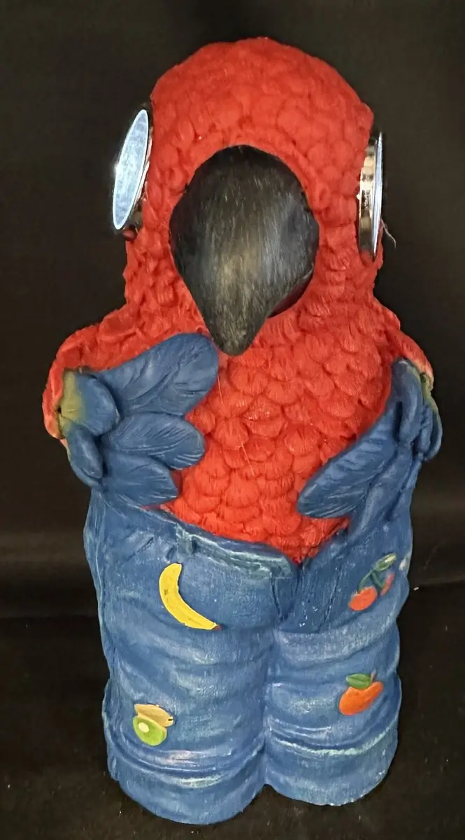 Polyresin solarlamp "papegaai in jeans"