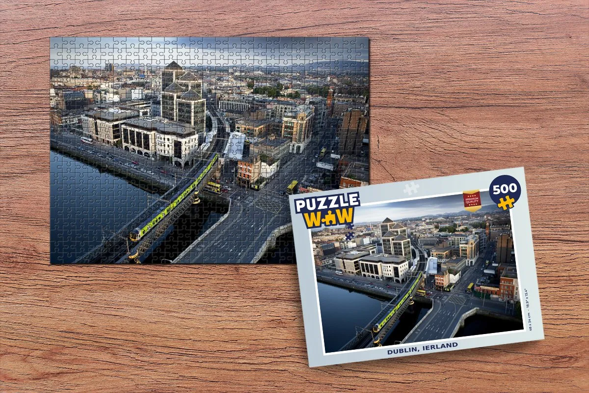 PuzzleWow Dublin Ierland Legpuzzel 500 Stuks - Multicolor