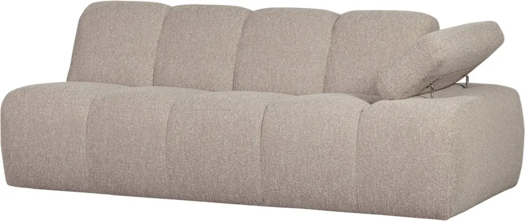 WOOOD Mojo 2-Zits Bank Met Arm Rechts - Bouclé - Beige - 74x200x97