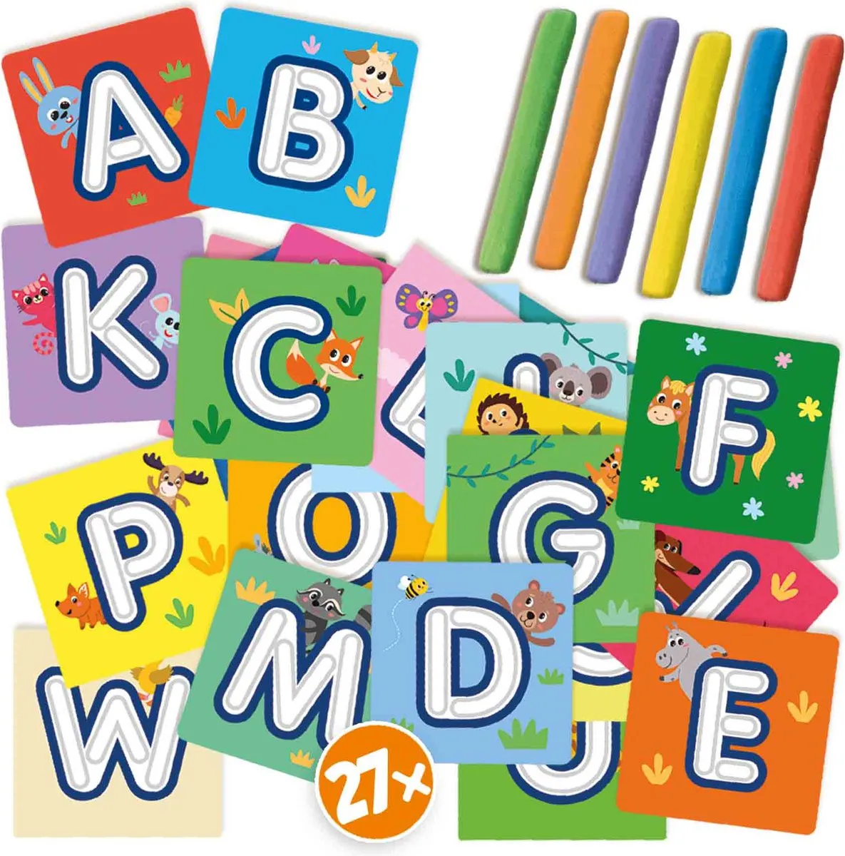 SES Creative Ik leer het alfabet kleien - 6 Kleuren Boetseerklei