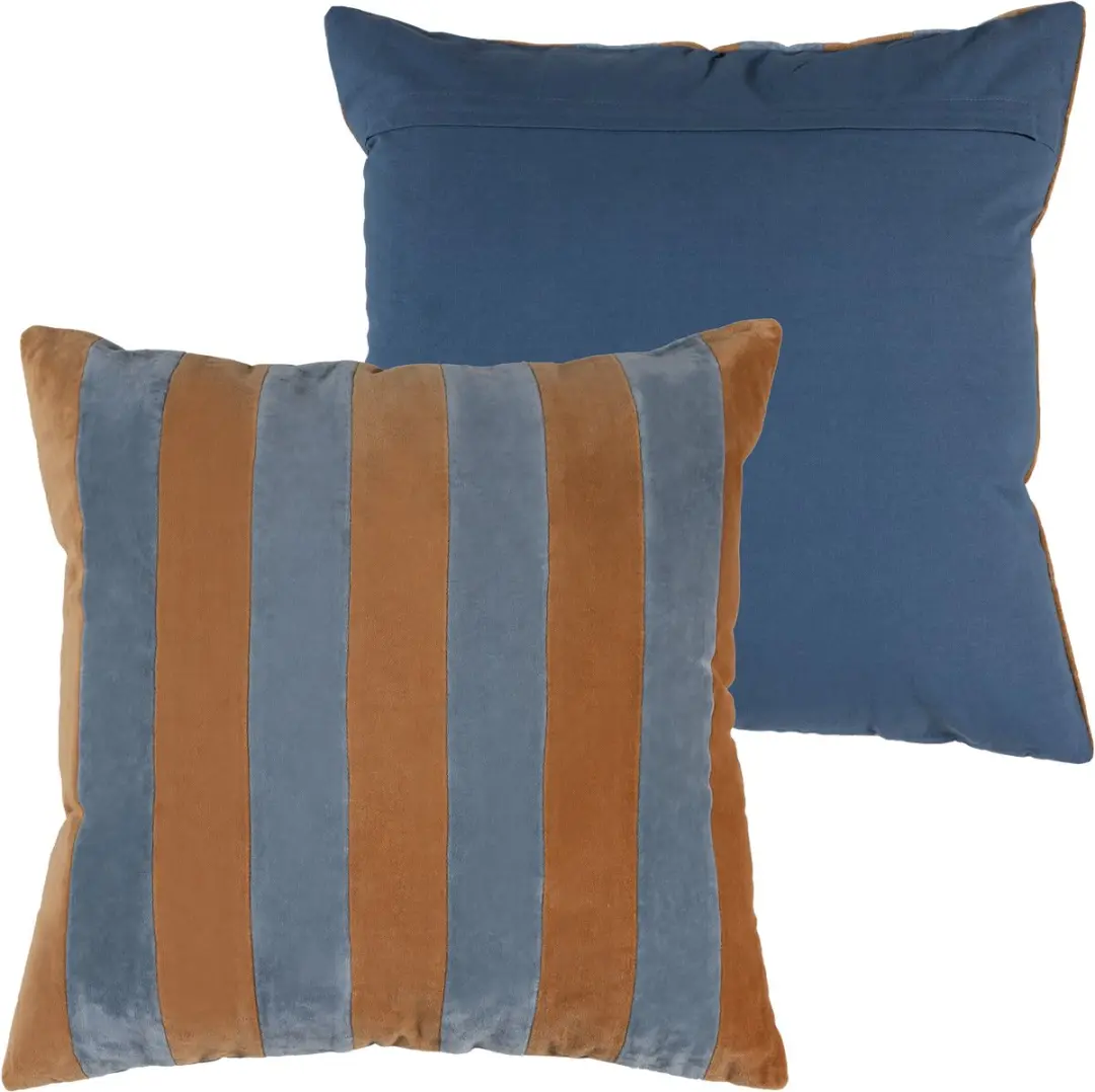 WOOOD Lira Kussens 50x50cm - Blauw/Oranje - 4 Stuks - afbeelding 2 van 6