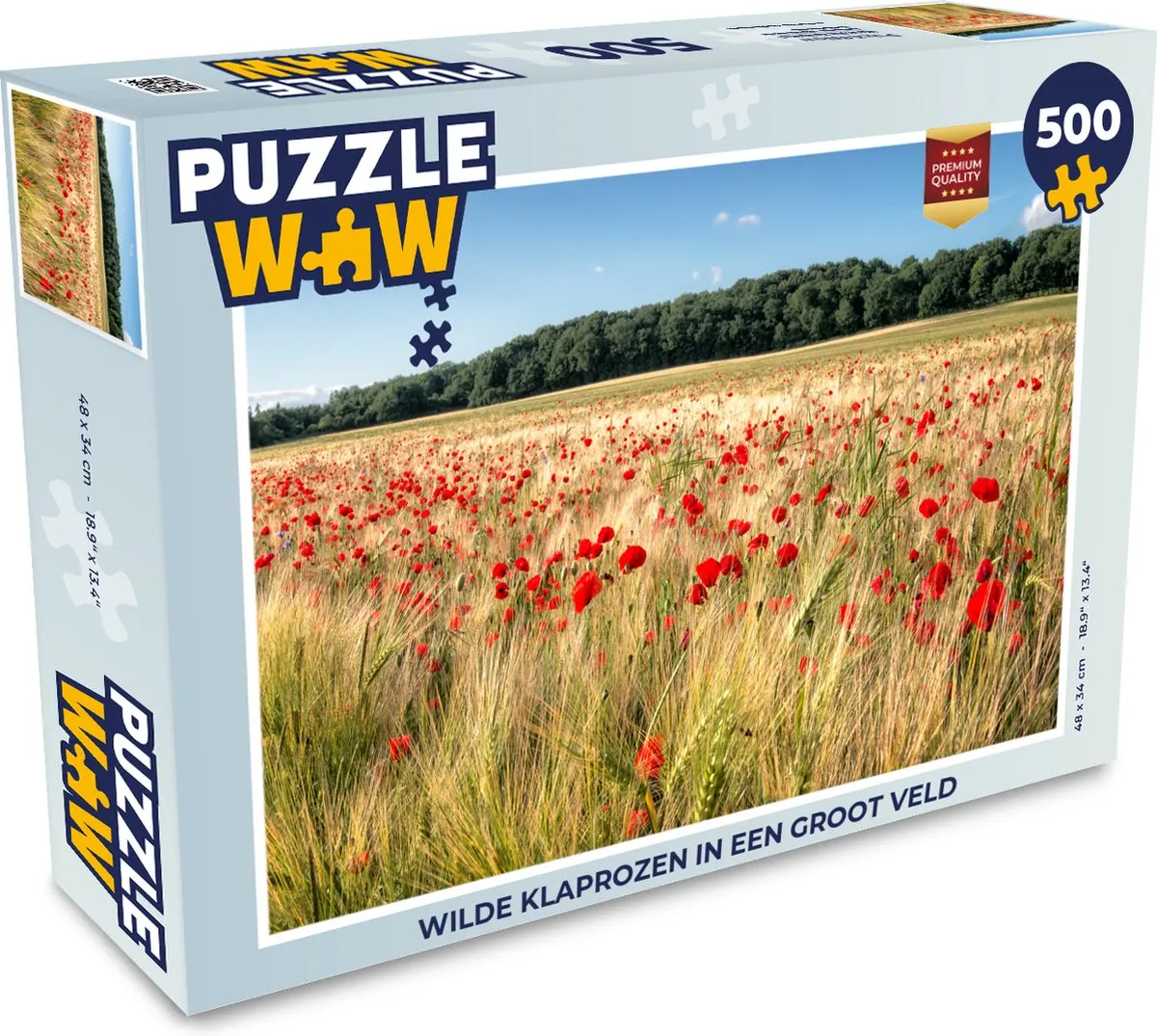 PuzzleWow Legpuzzel Wilde Klaprozen 500 Stuks