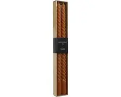 Countryfield gedraaide kaars, 2 stuks, goudgeel, 30 cm
