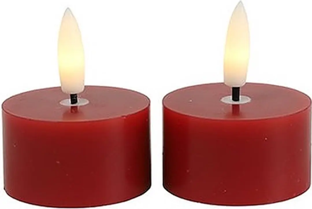 Countryfield LED Theelicht Lyon Rood Rustiek