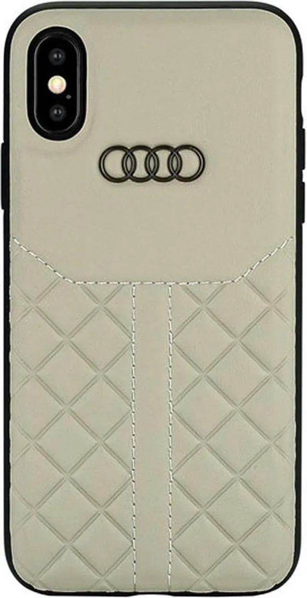 Audi iPhone Xs Max Backcase - Effen Beige Leer - afbeelding 6 van 6