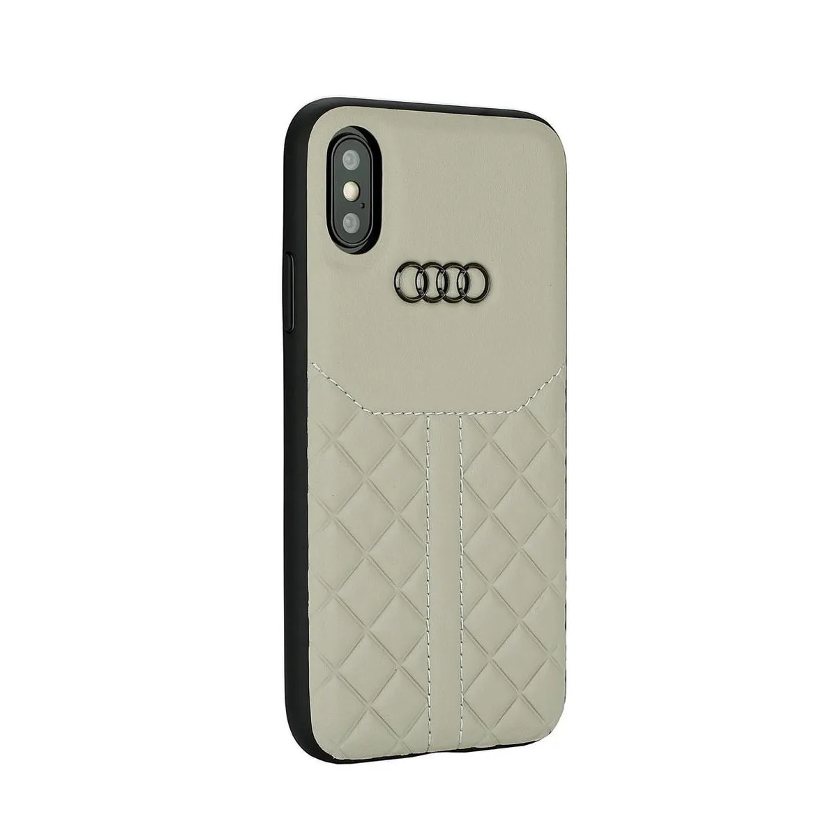 Audi iPhone Xs Max Backcase - Effen Beige Leer