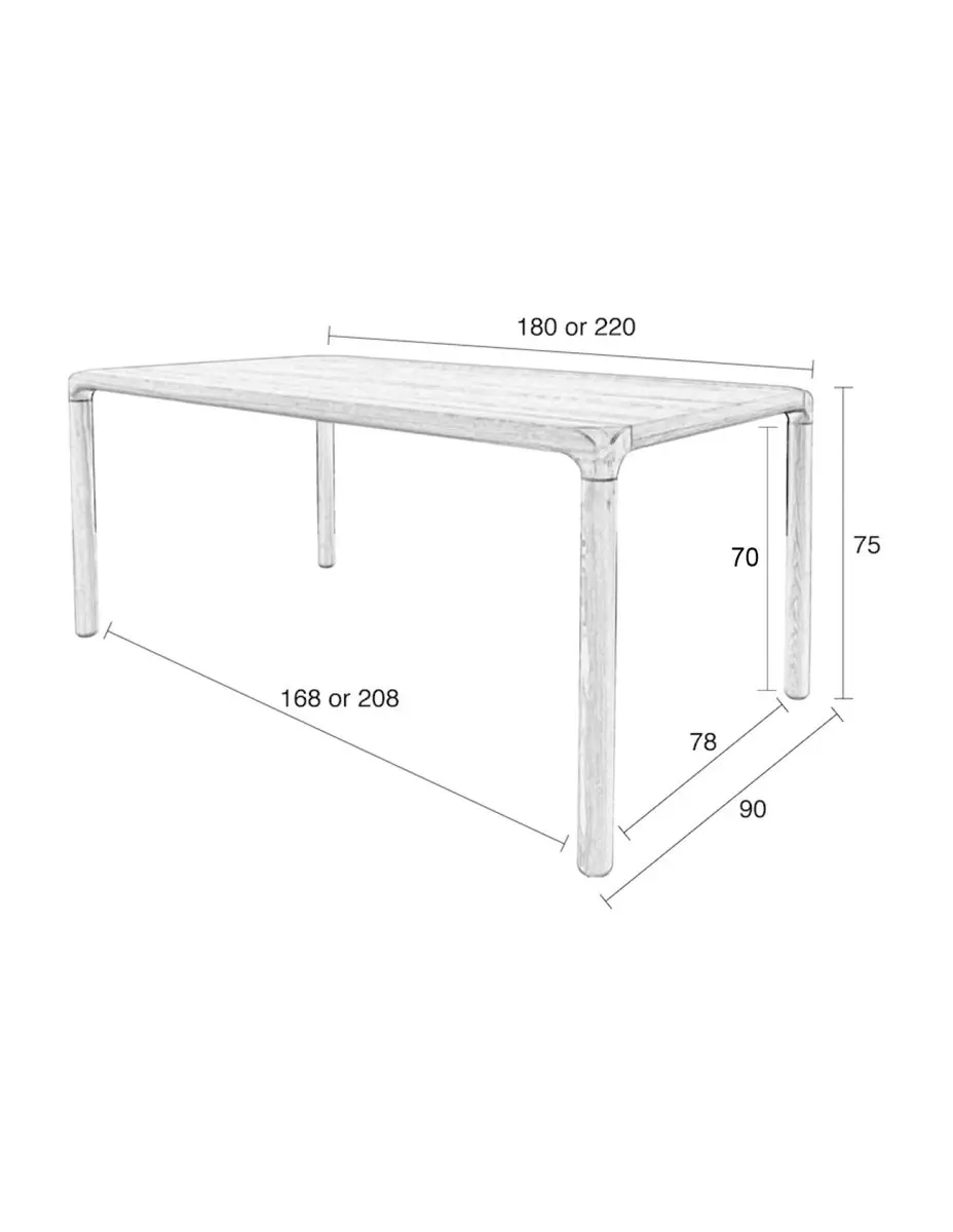 Zuiver Storm Eettafel 180x90cm Walnoot - afbeelding 6 van 6