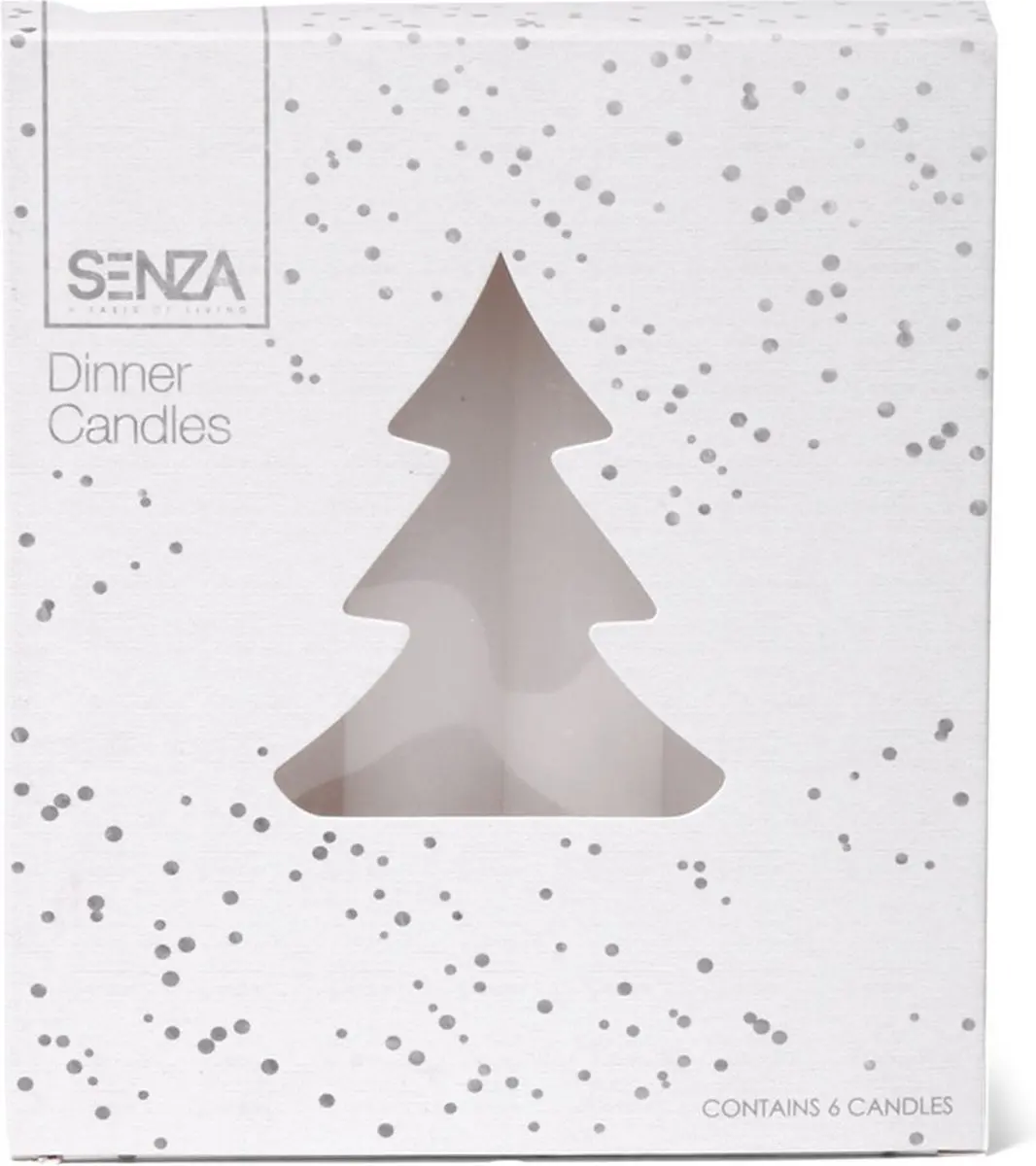 SENZA Dinerkaarsen Wit 15cm /6 24335