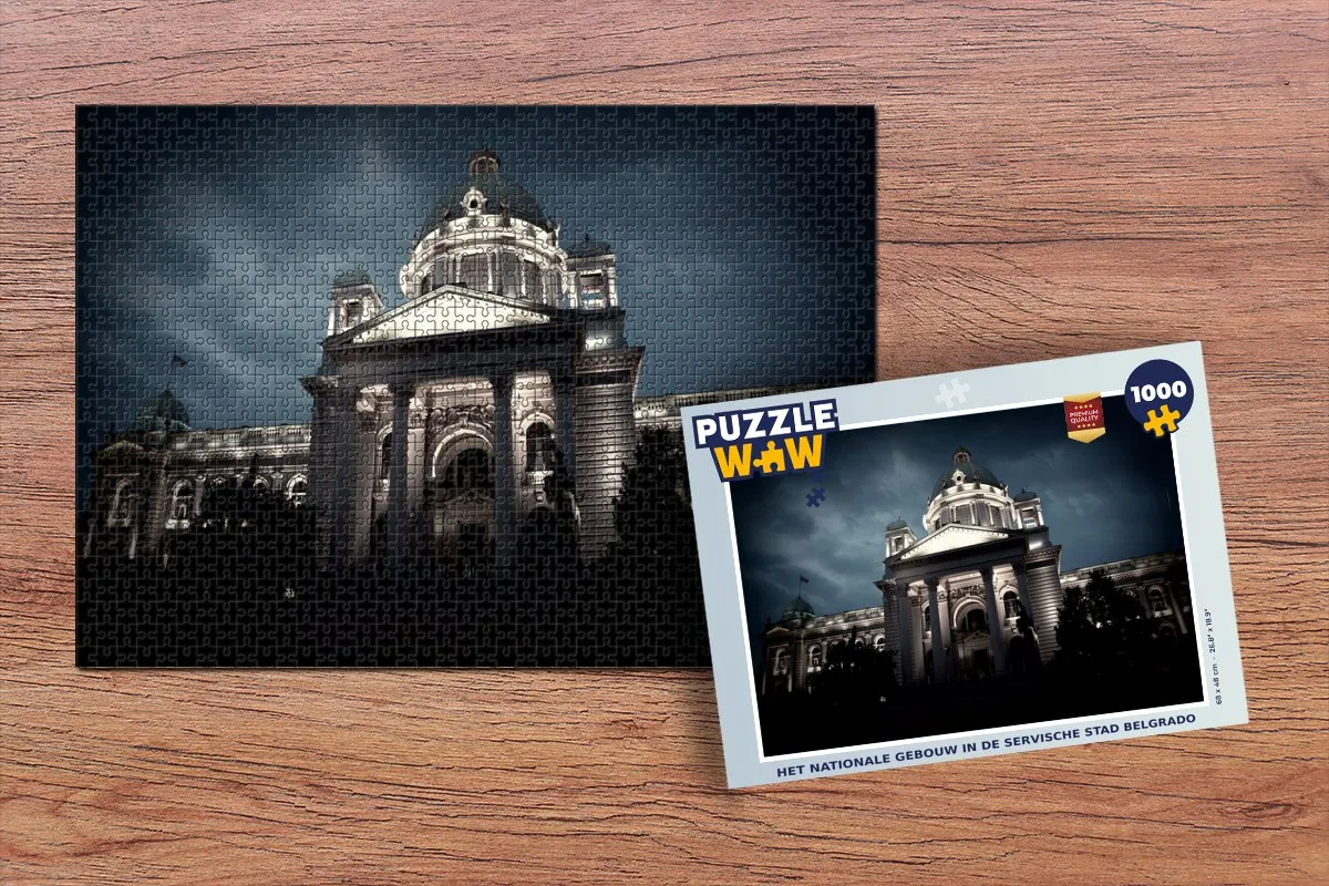 PuzzleWow Het Nationale Gebouw Belgrado Legpuzzel 1000 Stuks - Multicolor