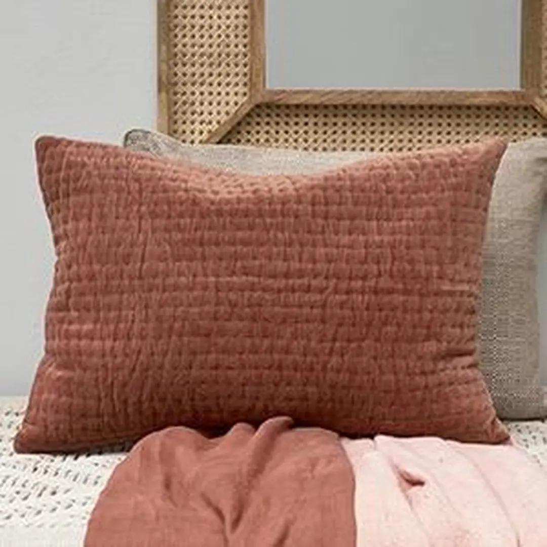 Riviera Maison Basic Bliss Quilt Pillow Cover Terra