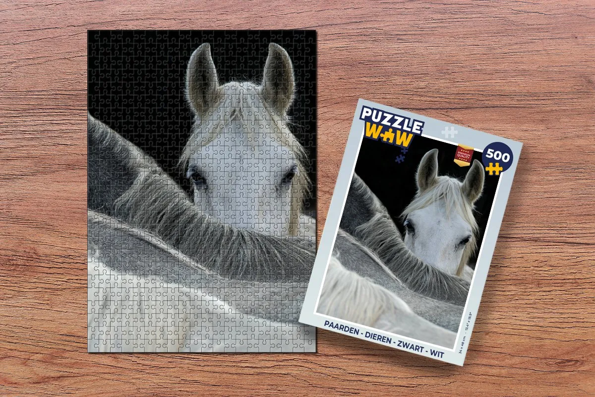 PuzzleWow Paarden Dieren Legpuzzel 500 Stuks - Multicolor