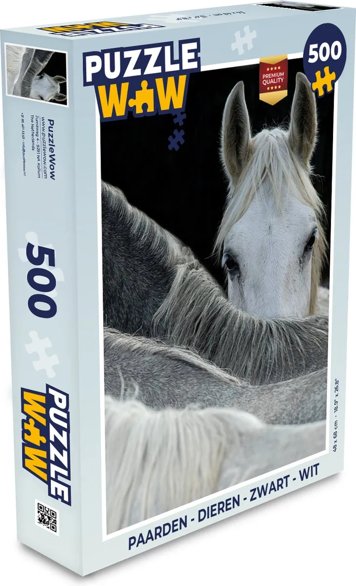 PuzzleWow Paarden Dieren Legpuzzel 500 Stuks - Multicolor