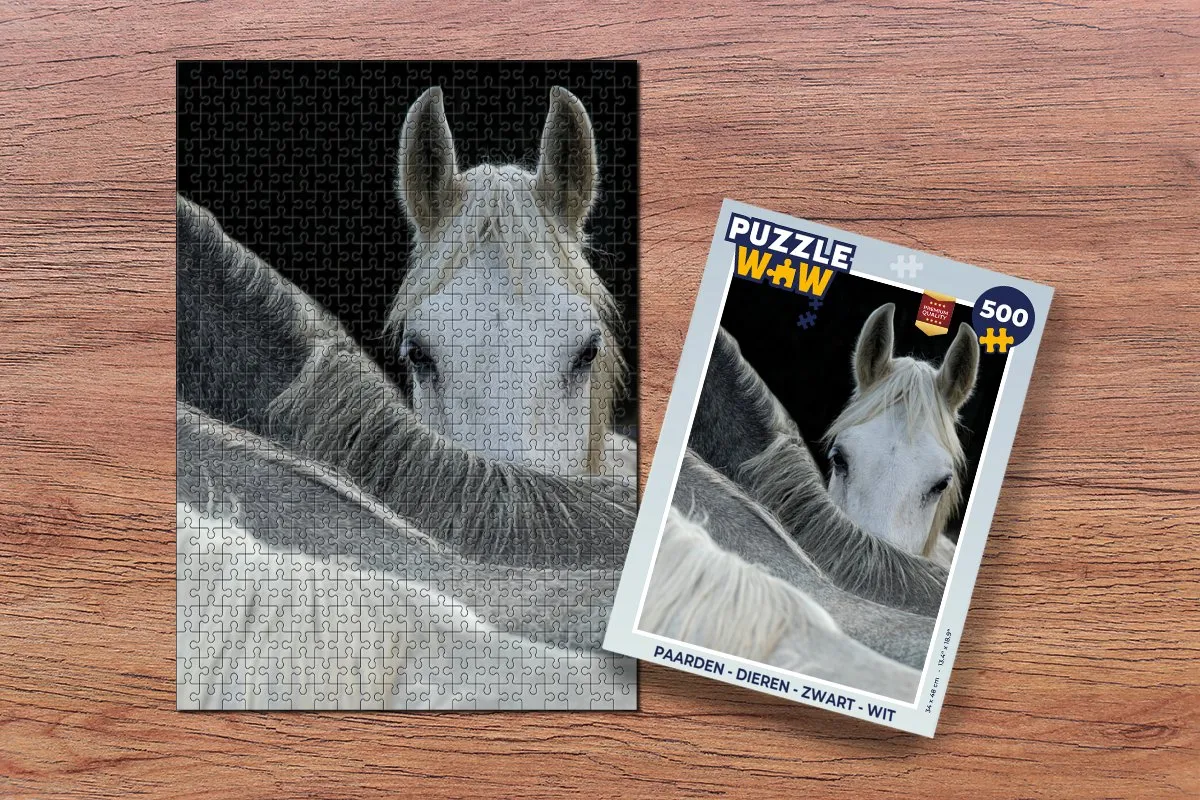 PuzzleWow Paarden Dieren Legpuzzel 500 Stuks - Multicolor