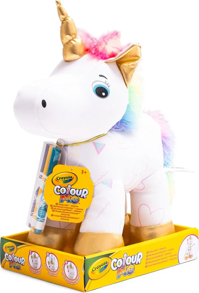 Crayola Colour Me Plush Eenhoorn - Veelkleurig