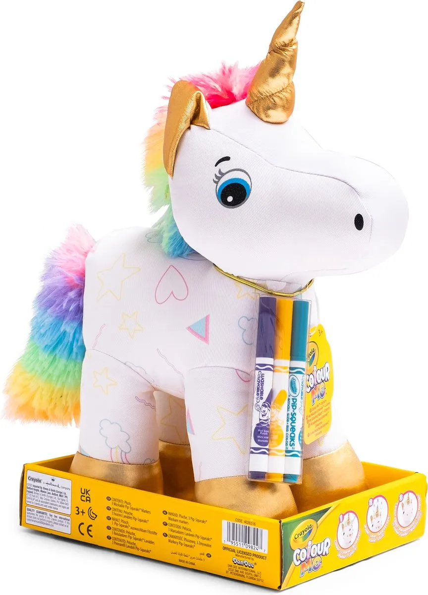 Crayola Colour Me Plush Eenhoorn - Veelkleurig