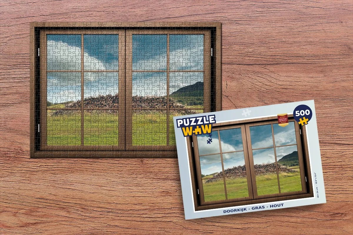 PuzzleWow Doorkijk Gras Legpuzzel 500 Stuks - Multicolor