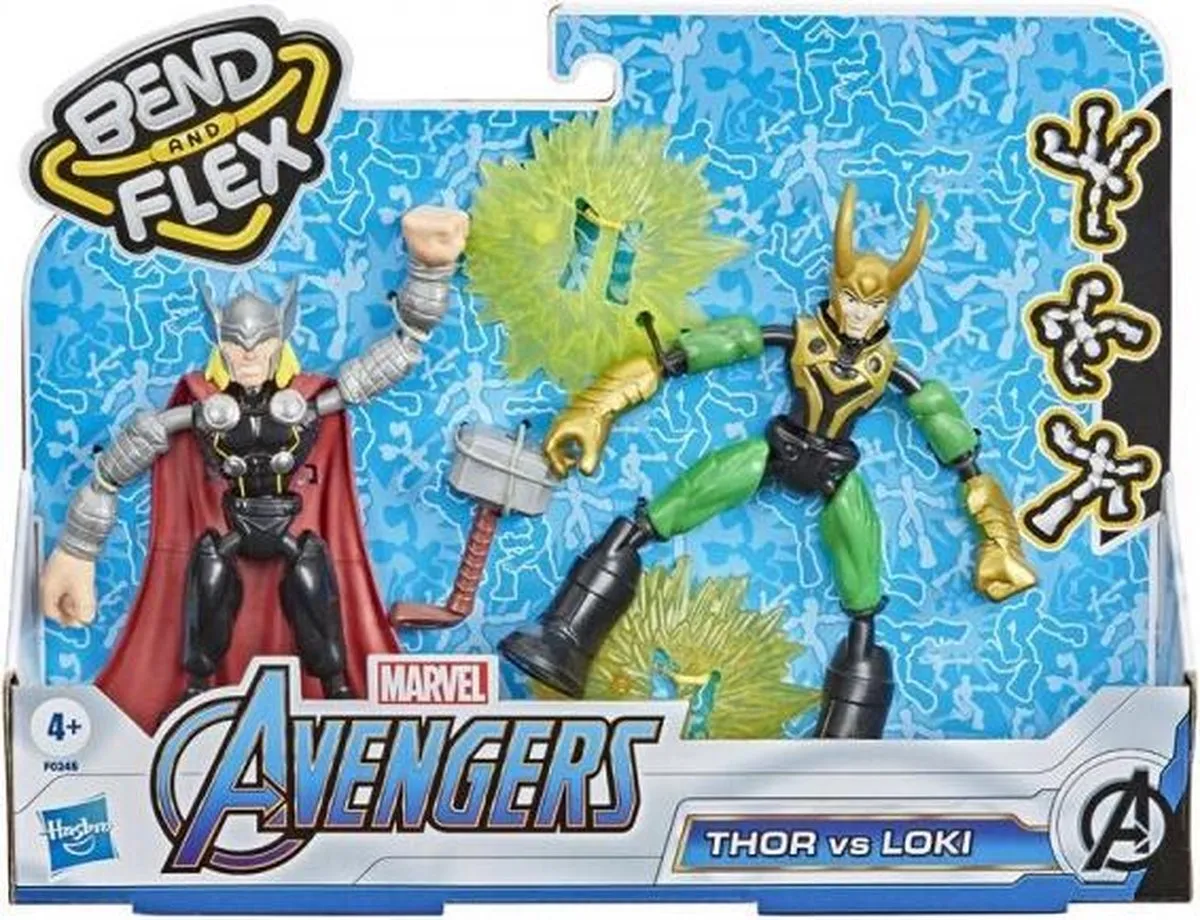 Spider-Man Thor vs Loki Bend N Flex Speelfiguur - afbeelding 3 van 3
