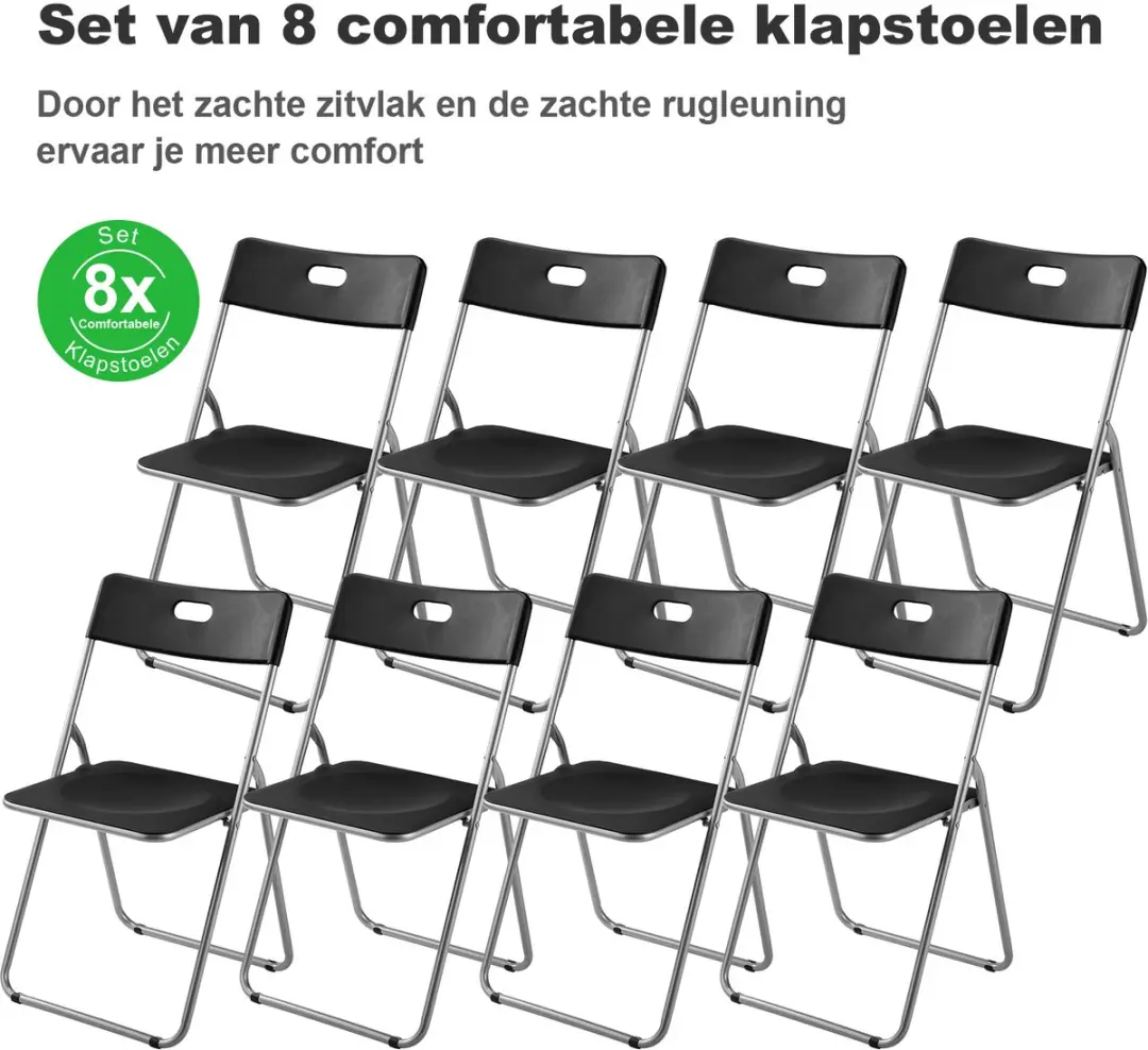 Bardi 8 Delige Klapstoelenset