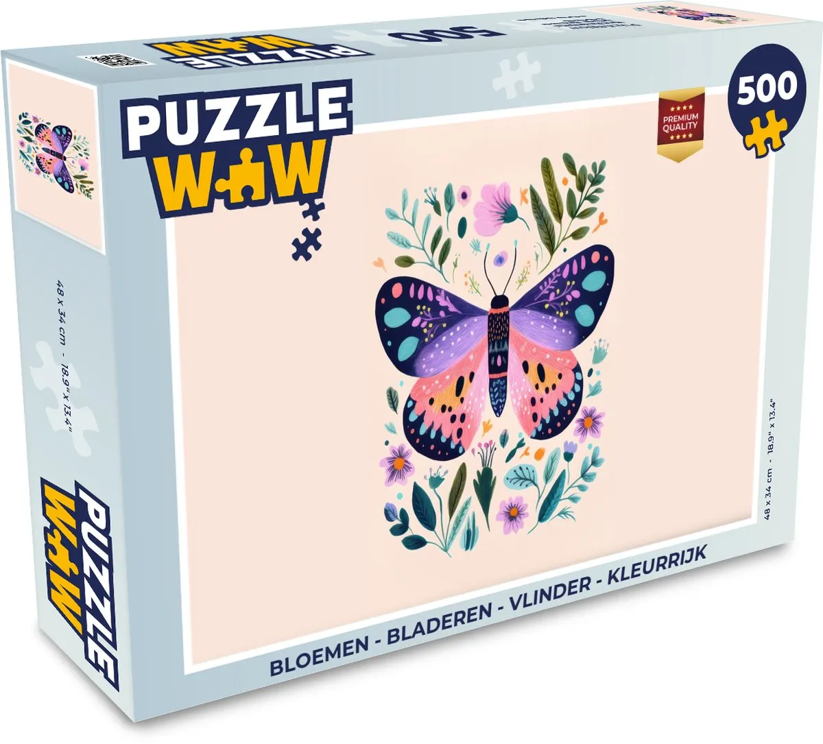 PuzzleWow Vlinder Bloemen Legpuzzel 500 Stuks
