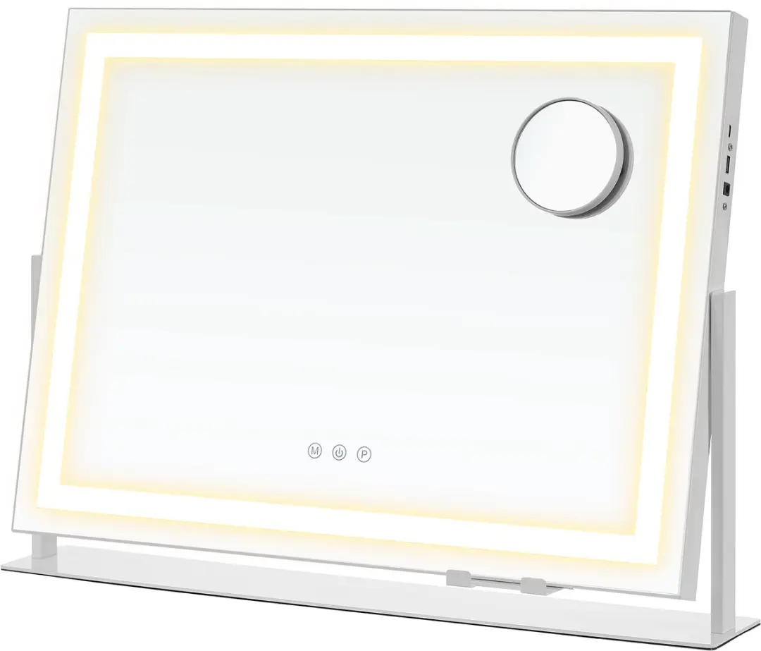 SONGMICS - Spiegel - Dimbare Verlichting - USB-poorten - Telefoonhouder