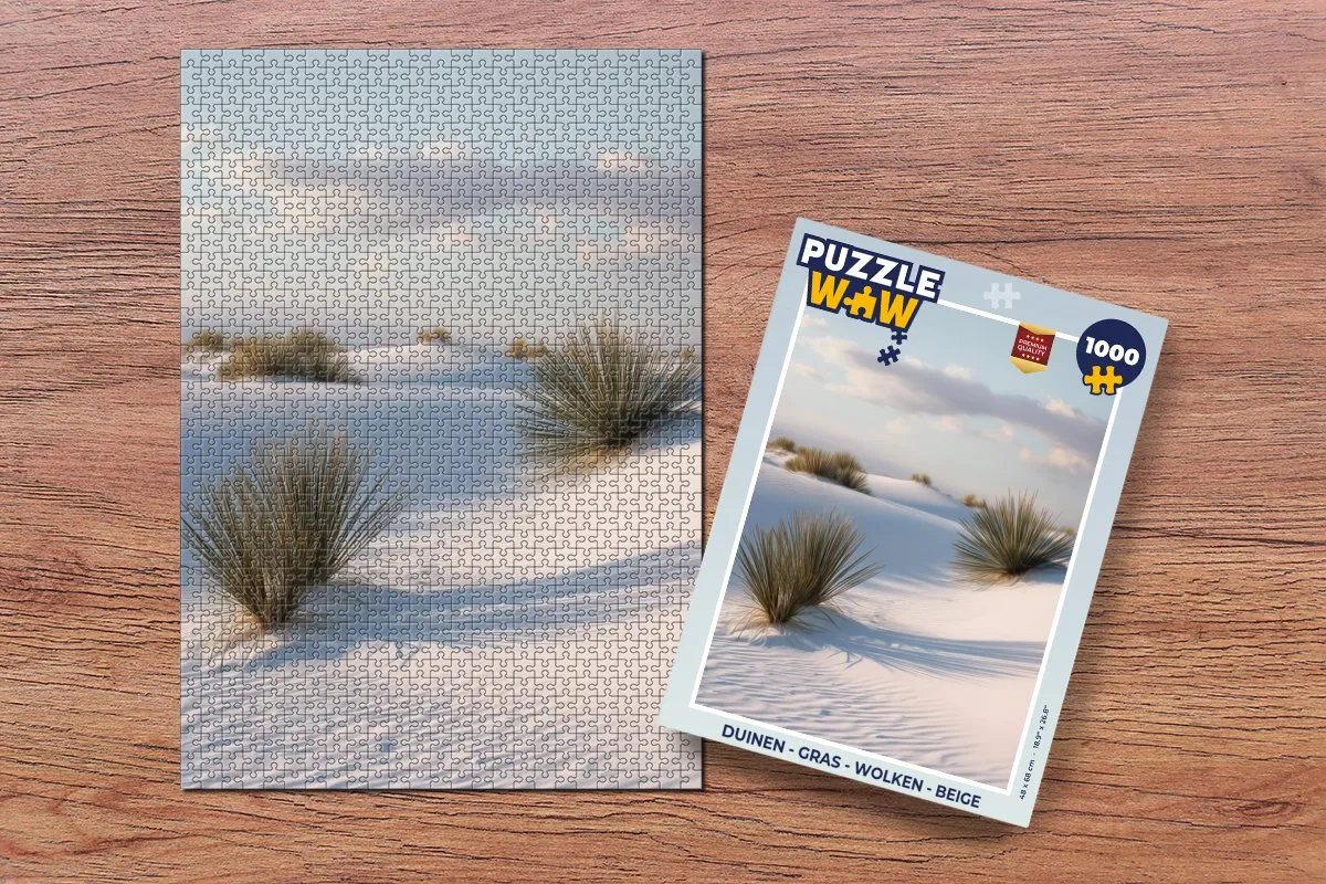 PuzzleWow Legpuzzel Duinen Gras Wolken 1000 Stuks