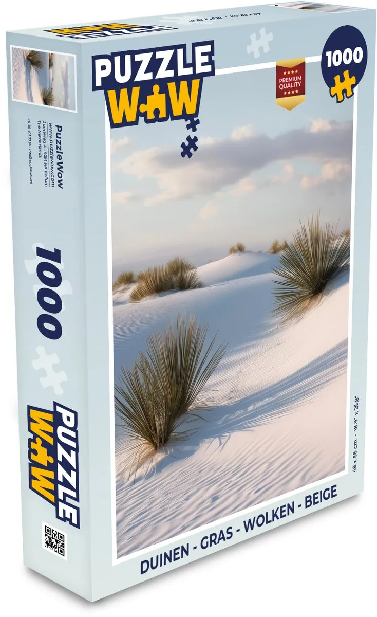 PuzzleWow Legpuzzel Duinen Gras Wolken 1000 Stuks