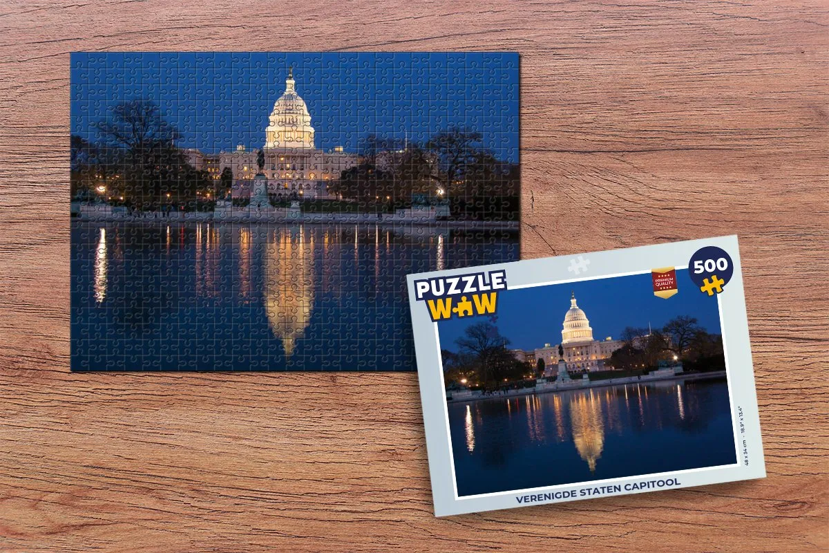 PuzzleWow Verenigde Staten Capitool Legpuzzel 500 Stuks - Multicolor