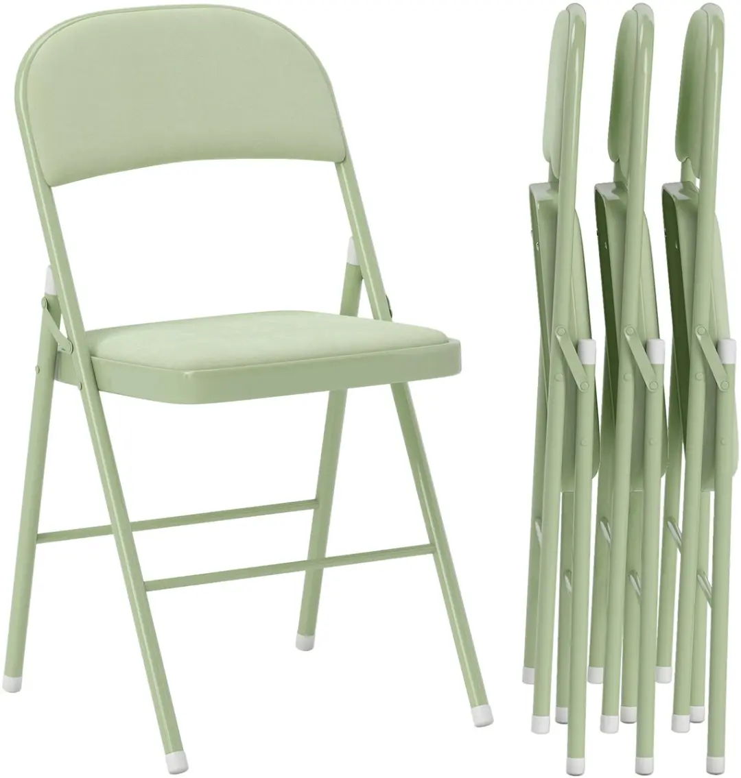 HOMCOM-vouwstoel-velours (100% polyester)-45x46x78cm-groen