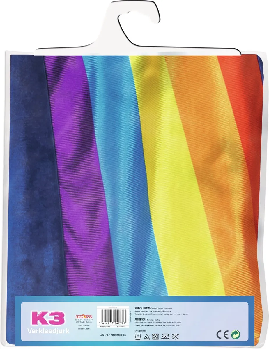 K3 Regenboogjurkje - Blauw - Maat 116
