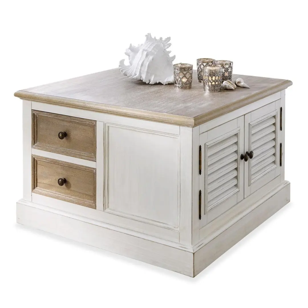 Loberon Cloverport Salontafel - Antiekbruin/Antiekwit - afbeelding 4 van 6