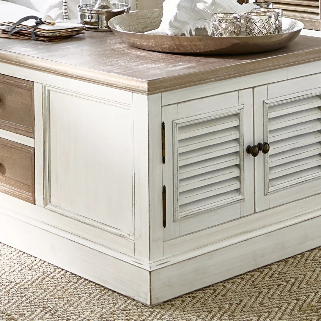 Loberon Cloverport Salontafel - Antiekbruin/Antiekwit - afbeelding 3 van 6