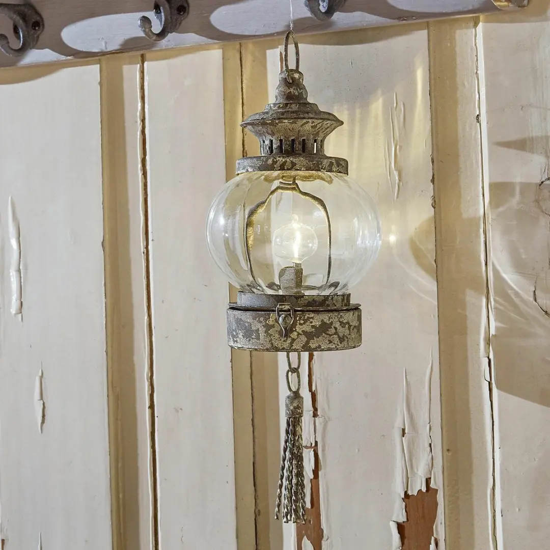 Loberon Timone Ledhanglantaarn - 13cm - Roestbruin - afbeelding 5 van 5