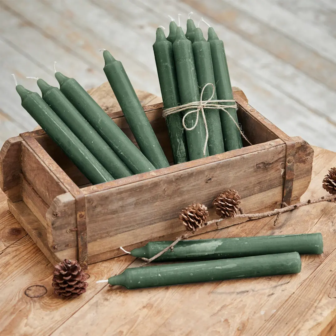 Loberon Bauceau Kaarsen - 12 Stuks Groen - afbeelding 4 van 4