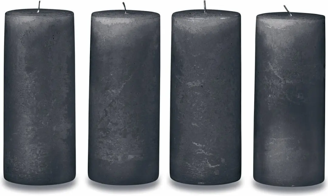 Loberon Homel Kaarsenset 4 Stuks - Ø7cm Antraciet - afbeelding 3 van 4