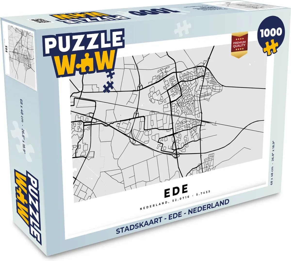 PuzzleWow Stadskaart Ede Nederland Legpuzzel 1000 Stuks