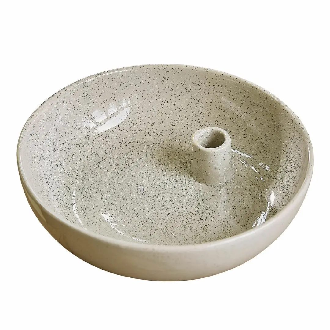 Loberon Kenvilor Kandelaar - 26cm - Crème - afbeelding 4 van 5