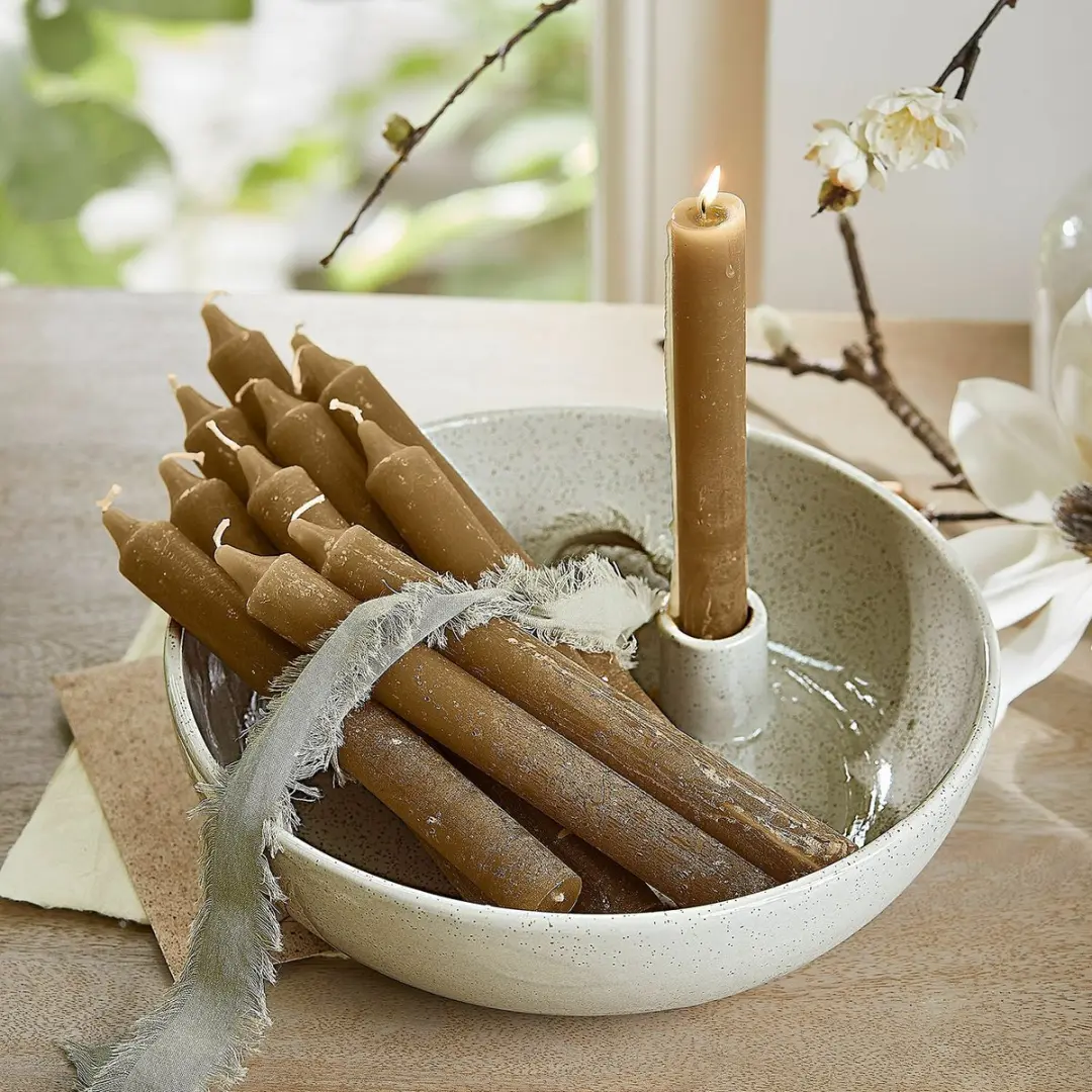 Loberon Kenvilor Kandelaar - 26cm - Crème - afbeelding 3 van 5