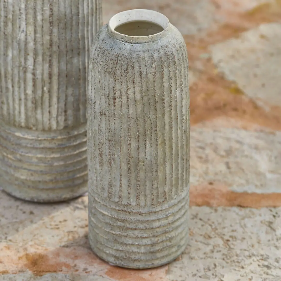 Loberon Bellonas Vaas - 2 Stuks Grijs - afbeelding 6 van 6