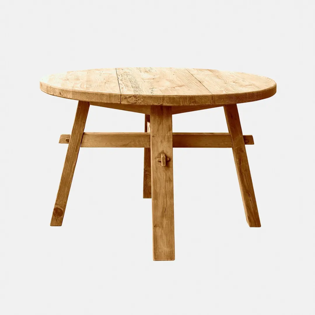 Loberon Crestwooden Tafel 120cm - 6 Personen - Bruin - afbeelding 2 van 6