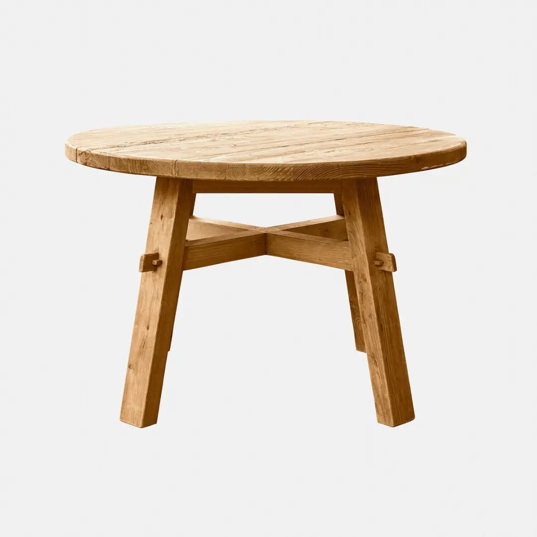 Loberon Crestwooden Tafel 120cm - 6 Personen - Bruin - afbeelding 3 van 6