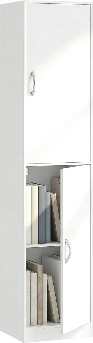 HOMCOM Boekenkast-Spaanplaat, MDF-40L x 35B x 180H cm-Wit