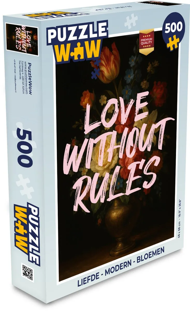 PuzzleWow Liefde Modern Bloemen Legpuzzel 500 Stuks - Love without rules